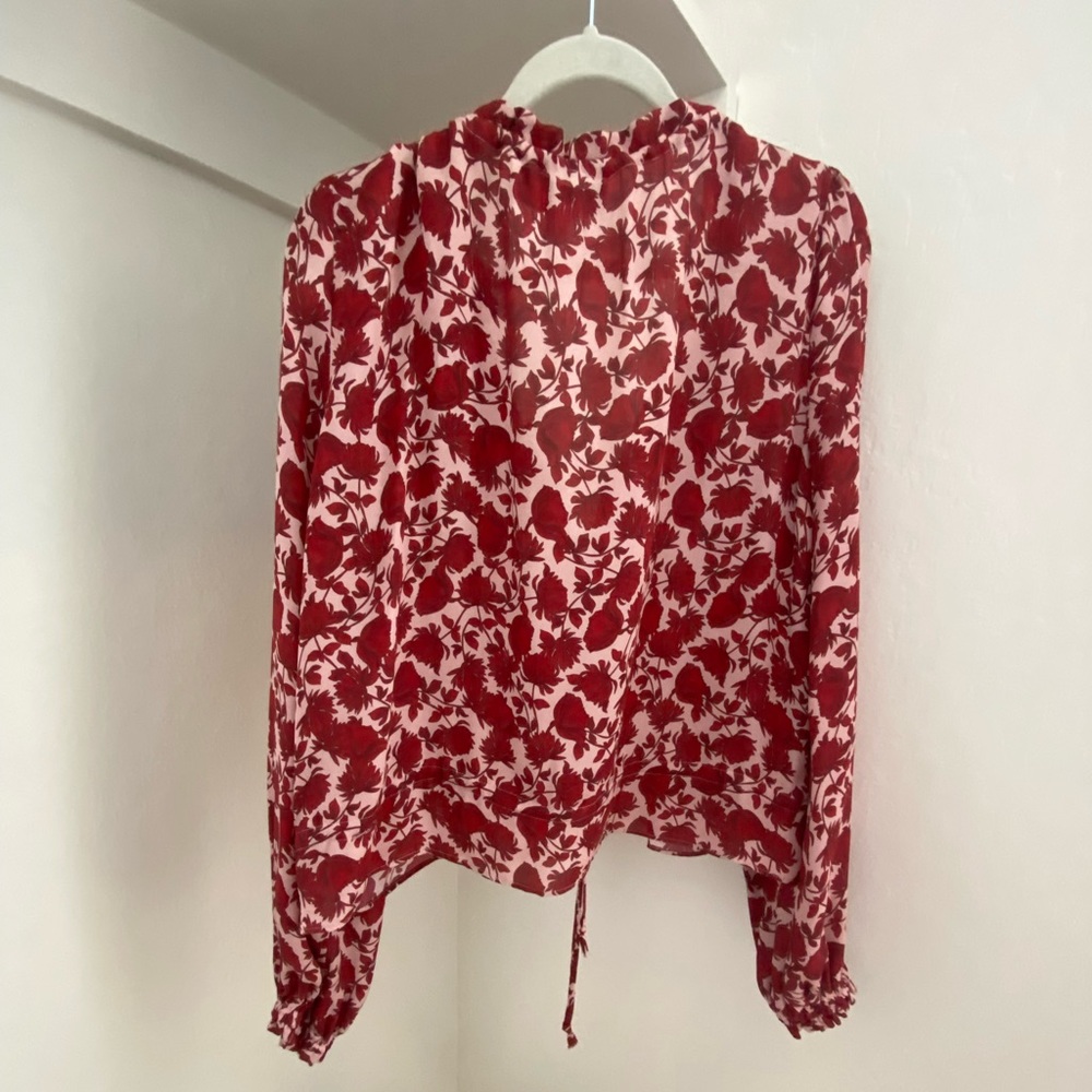 Intermix Red and White Silk Blouse - Picture 2 of 2